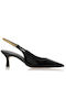 Sante Patent Leather Pointed Toe Black Medium Heels