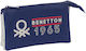 Τριπλή Κασετίνα Benetton Varsity Γκρι Ναυτικό Μπλε 22 X 12 X 3 Cm
