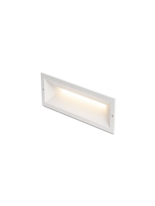 Rendl Light Studio Ragg Παραλληλόγραμμο Χωνευτό Σποτ με Ενσωματωμένο LED και Θερμό Λευκό Φως Λευκό 25x9.8εκ. 1τμχ