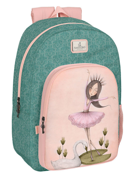 Santoro Swan Lake School Bag Backpack Elementary, Elementary in Green color