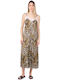 Sommer Midi Slip Dress Braun 24FE6214Viskose-99