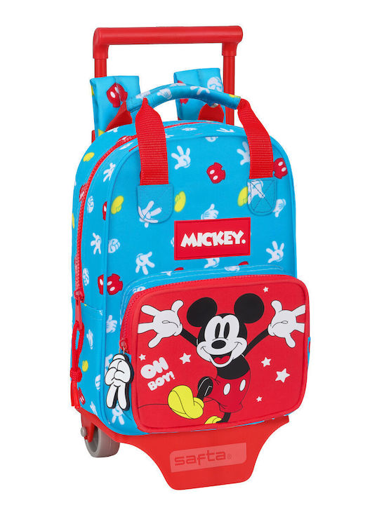 School Bag With Wheels Mickey Mouse Clubhouse Fantastic Blue Red 20 X 28 X 8 Cm