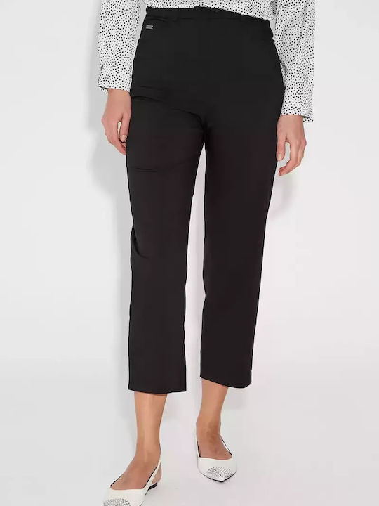 Bill Cost Damen Stoff Hose in Karotten Passform Schwarz