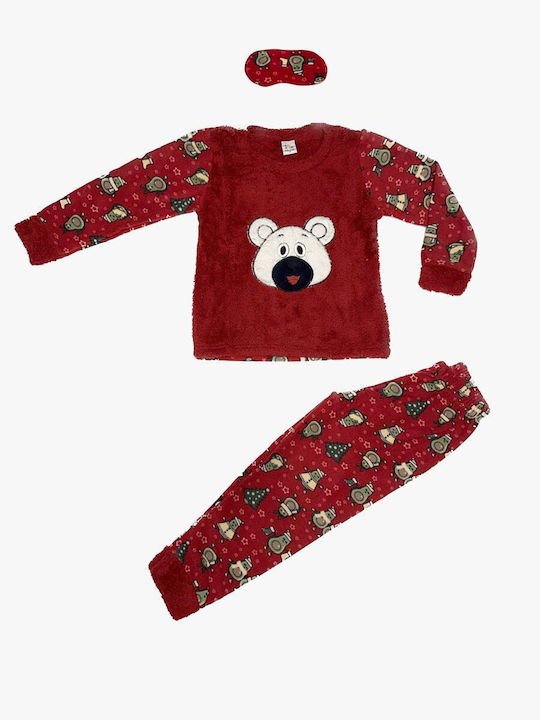 Tiwi Night Kids Pyjamas Winter Fleece Red