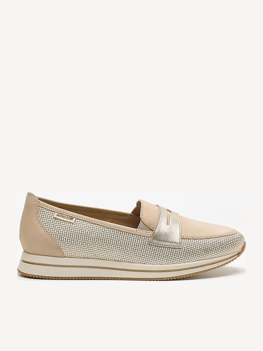 Mephisto Leder Damen Mokassins in Beige Farbe