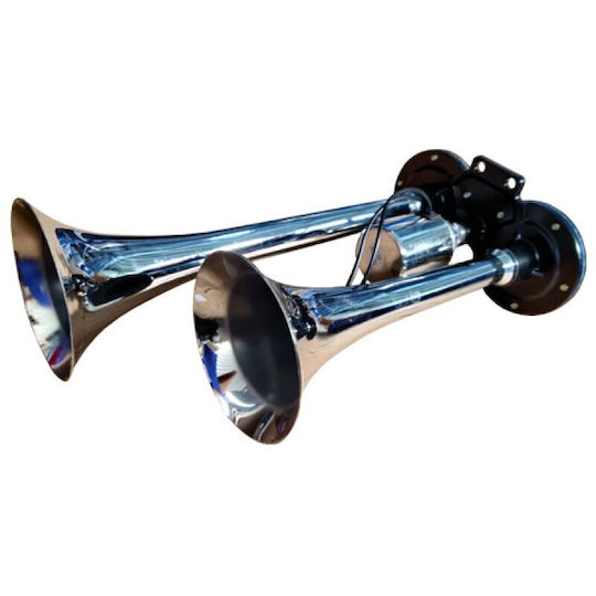 Electropneumatic Horn With 2 Chromed Horns 12/24v - 29cm