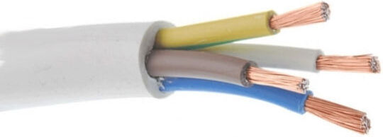 Flexibles Stromkabel Nymhy 4g4 weiß verseilt rund (h05vv-f 4g4 weiß)