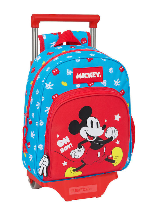 School Bag With Wheels Mickey Mouse Clubhouse Fantastic Blue Red 28 X 34 X 10 Cm