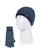 Kids Beanie Set with Gloves Knitted Blue