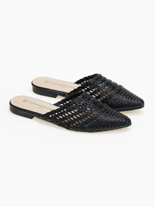 Issue Fashion Mules cu Toc în Negru Culoare