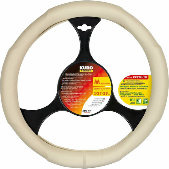 Husă de volan Kuro Tpe - M - Ø 37/39 cm - Bej