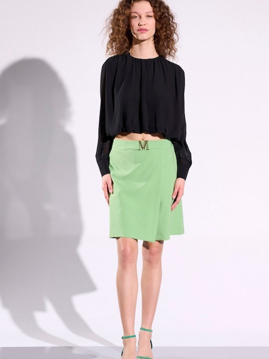 Matis Fashion Women's Crop Top Long Sleeve Black