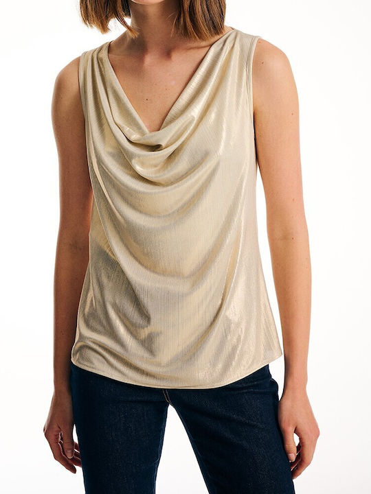 Forel Women's Summer Blouse Sleeveless Gold