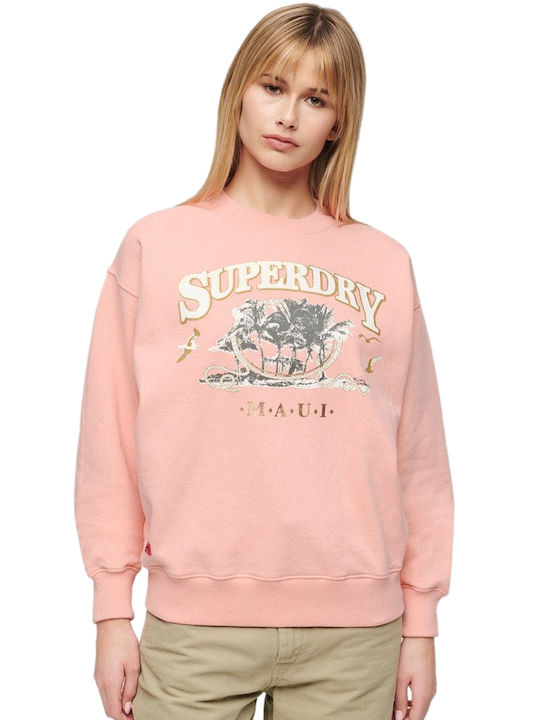 Superdry Travel Souvenir Sweatshirt Damen W2012101a-9qs (9qs/Pfirsich Rosa Mergel)