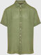 Short-sleeved Linen Shirt Khaki