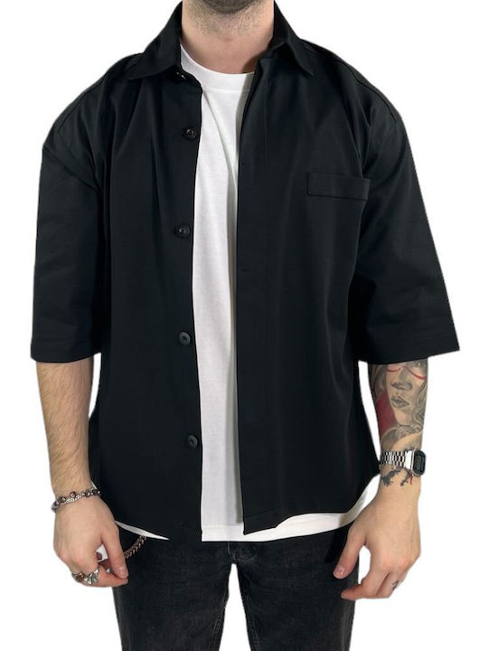 Freedman Long-sleeved Shirt in Wide Line Black