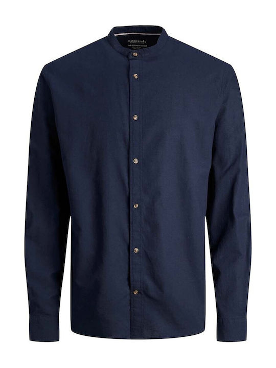 Jack & Jones Men's Shirt Long Sleeve Cotton Navy Blazer