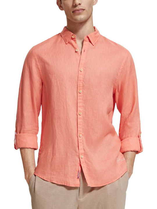Scotch & Soda Μακρυμάνικo Λινό Πουκάμισο σε Καν...