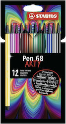 Set of markers Stabilo Pen 68 Arty 12 pieces Colourful