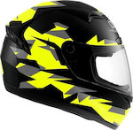 MDS Black/Yellow Fluo/Grey Motorradhelm Volles Gesicht