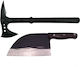 Set Pirate Skull Axe 39 Cm Wave Blade Knife 30 Cm Depox Stainless Steel Black