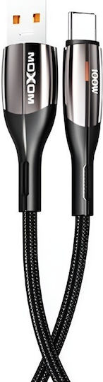 Moxom LED USB 2.0 Cable USB-C male - USB-A 100W Black 1.8m (LX-CB851)