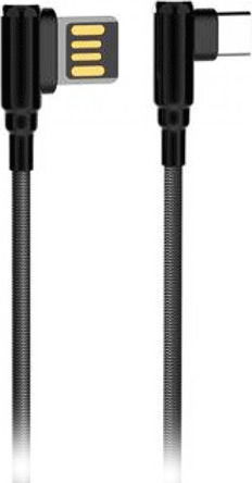Ldnio Angle (90°) USB 2.0 Cable USB-C male - USB-A Γκρι 1m 1003402