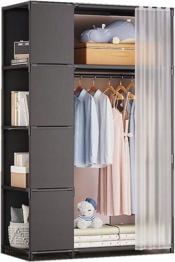 Doppeltür Kleiderschrank Schieben Schwarz 89x45x163cm