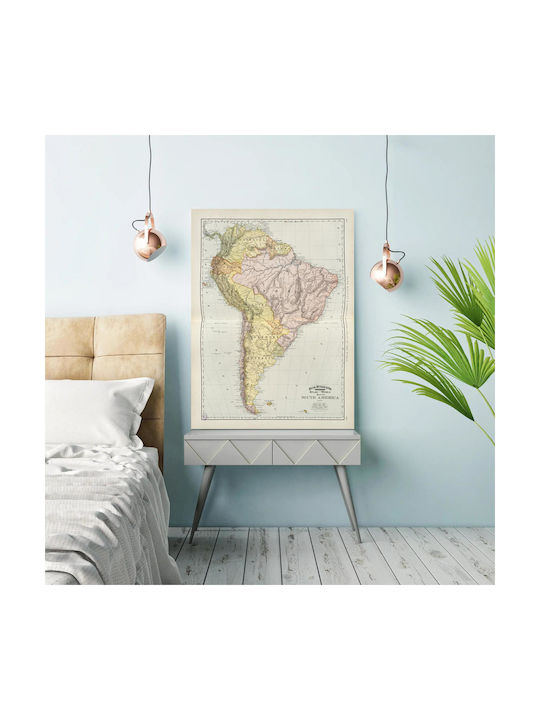Rand, Mcnally & Co.'s Indexed Atlas Of The World Map Of South America Gemälde auf Leinwand 120x80cm