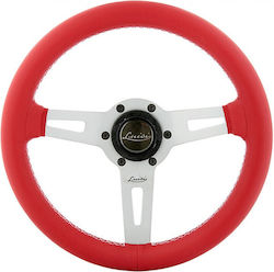 Luisi Leather Three Spoke Car Steering Wheel with 31.5cm Diameter Red/Red 23151/05