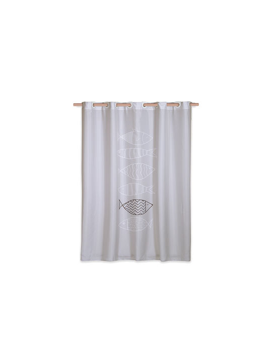 Nef-Nef Fish Shower Curtain 180x180cm Blue 035043