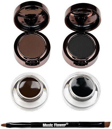 Eyebrow Kit, Music Flower, 2 Tus Gel, 2 Eyebrow Blush, Application Brush