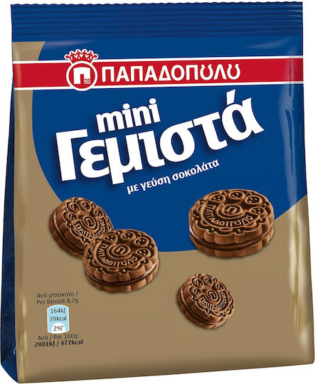 Papadopoulou Бисквити Мини Гемиста С пълнеж Шоколад 1бр 90гр