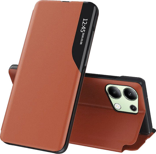 Techsuit Efold Book Plastic / Synthetic Leather Orange (Redmi Note 13 4G)