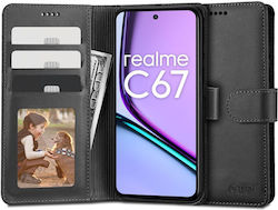 Tech-Protect Wallet Leather / Plastic Durable Black (Realme C67)