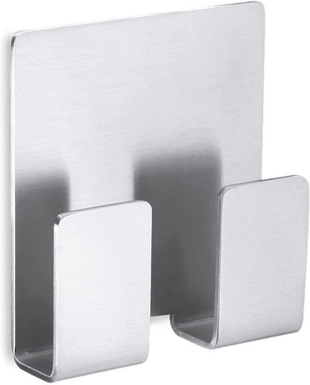 Zack Άγκιστρο Μπάνιου Διπλό με Βίδες ​5.5x1.7cm Inox Γκρι