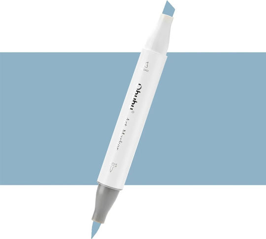 Ohuhu Honolulu Brush & Chisel Blue Grey MG060 Zeichenmarker 6mm Doppelseitig