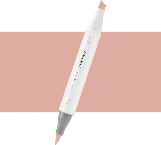 Ohuhu Honolulu Brush & Chisel Caribe Cocoa E170 Drawing Marker 6mm Double Tip