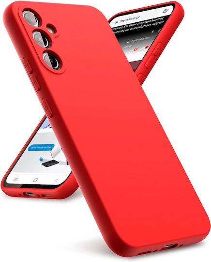 Orso Rubber Silk Umschlag Rückseite Silikon Rot (Galaxie A15)