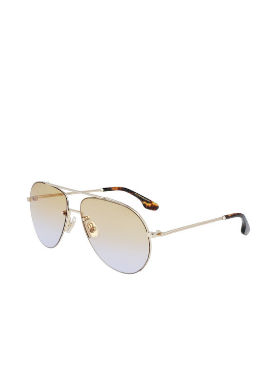 Victoria Beckham Sonnenbrillen mit Gold Rahmen und Gold Verlaufsfarbe Linse VB213S 723