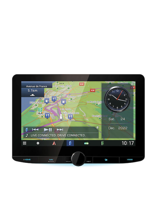 Kenwood Ηχοσύστημα Αυτοκινήτου (Bluetooth/USB/WiFi/GPS/Apple-Carplay/Android-Auto) με Οθόνη Αφής 10.1"