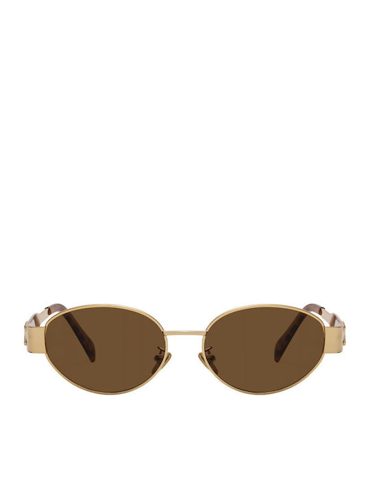 Alcuni Unisex Sunglasses with Gold Metallic Fra...