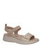 Women's Anatomical Leather Sandals with Removable Insole Caprice - Beige Snake