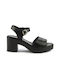 Sandale cu toc pătrat și baretă Fshoes 68234.00 - Fshoes - Negru