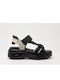 Replay Synthetic Leather Sporty Women's Sandals Black
