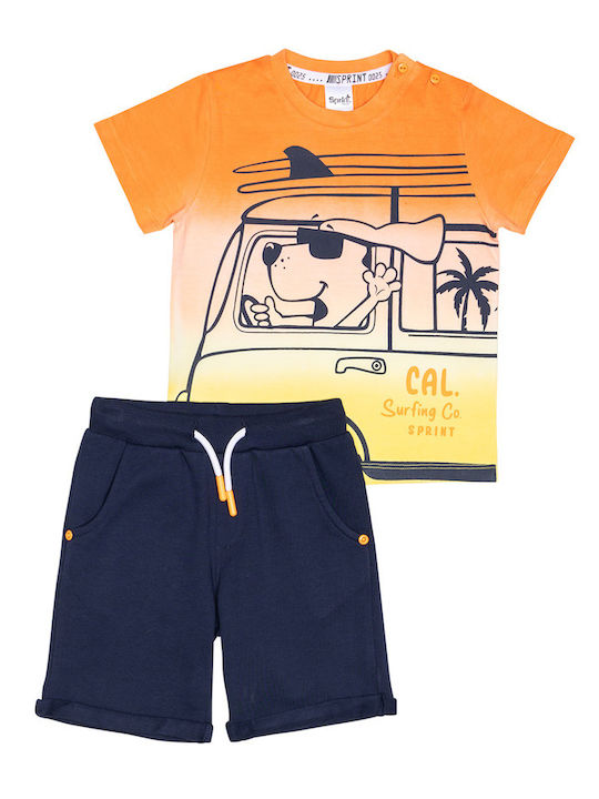 Sprint Kids Set with Shorts Summer 2pcs PORTOOKALI