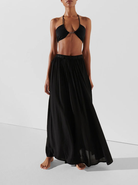 Karl Lagerfeld High Waist Maxi Skirt in Black color