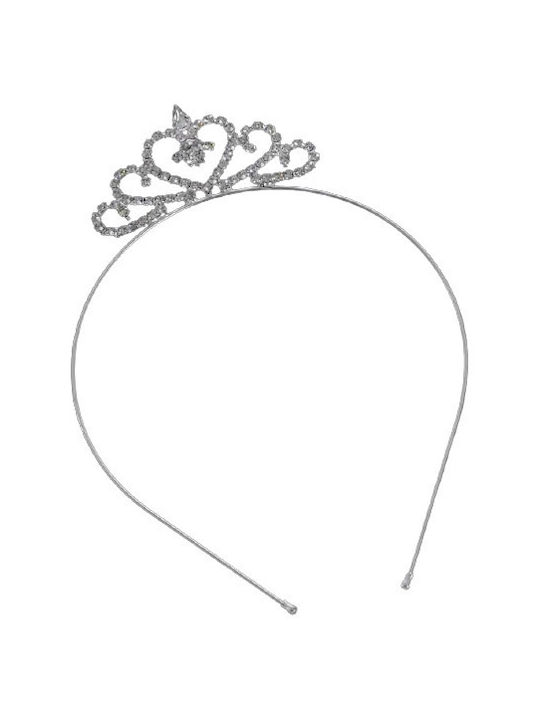 Kinder Haarband mit Krone Silber 1Stück