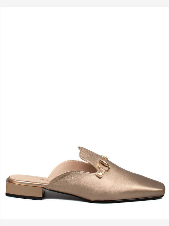 Flat Mules σε Χρυσό Χρώμα