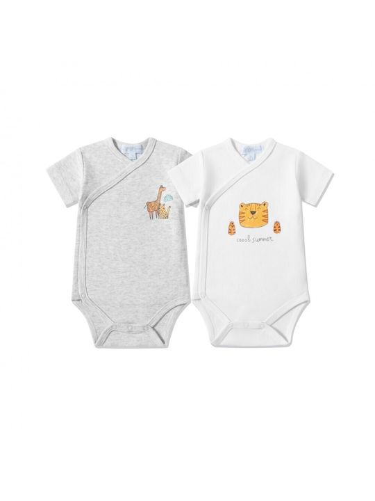 Set of 2 pieces of baby shorts short sleeves in different designs Amomi